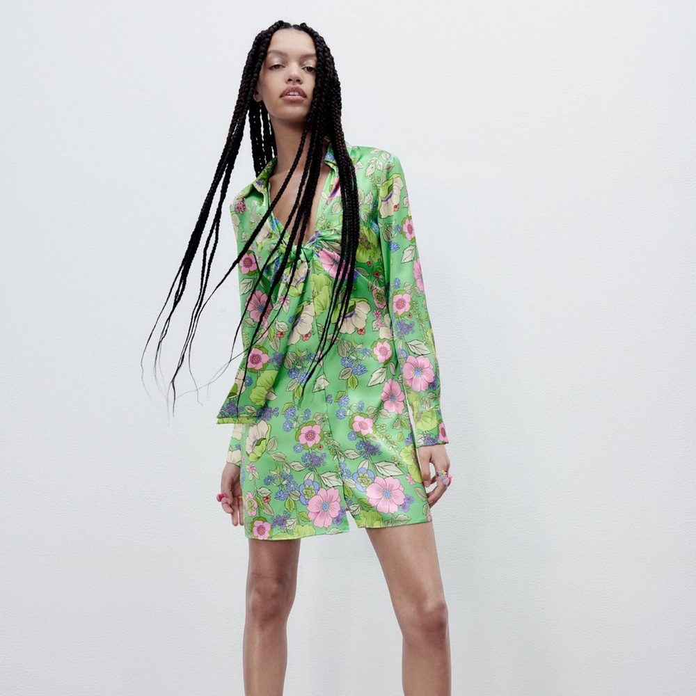 Floral Green Dress
